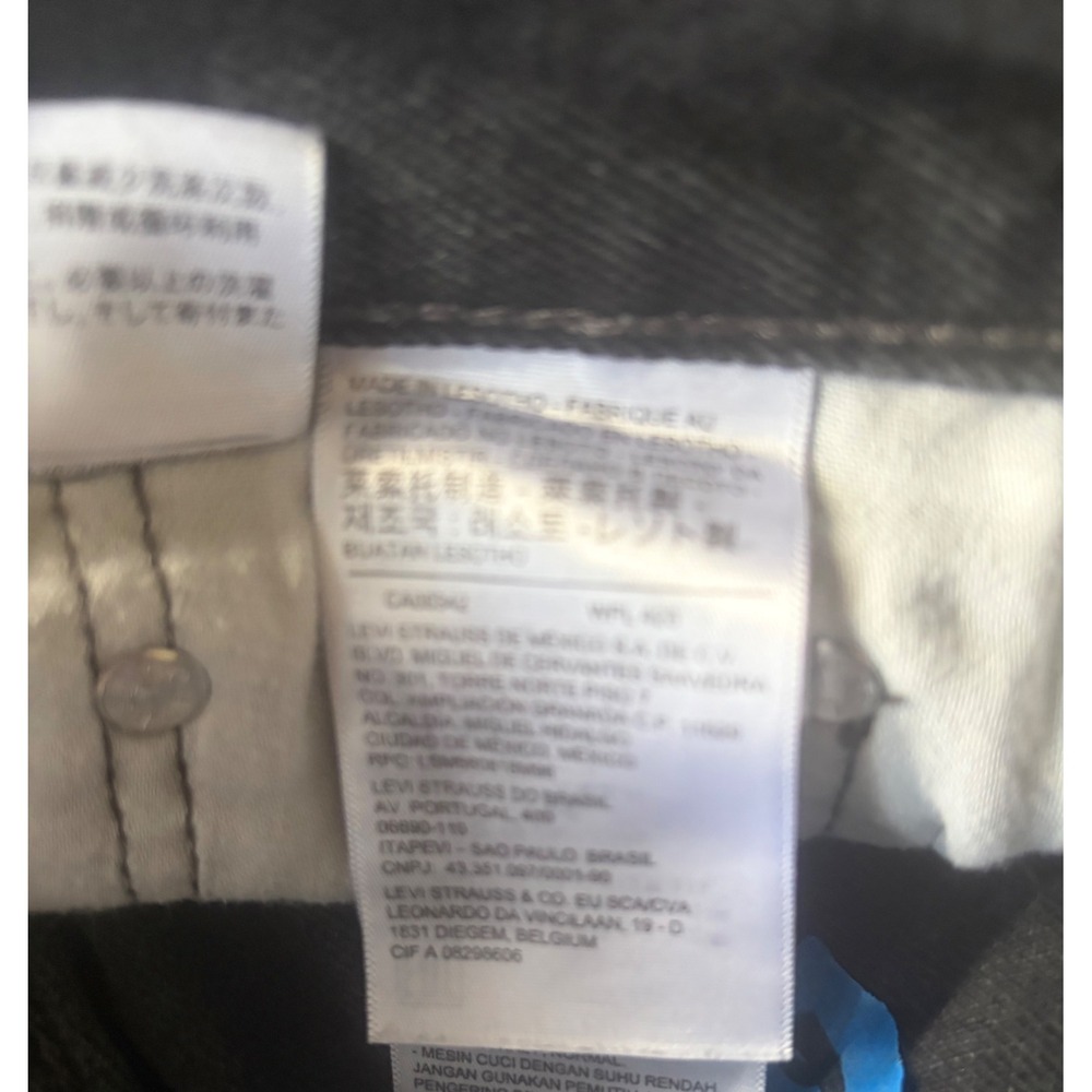 Levis 505 Regular Fit Mens 30x32 Black Denim Straight Leg Jeans Dark Wash Pants. - Picture 8 of 11